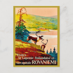 Rovaniemi, Finland, renar på kusten Vykort