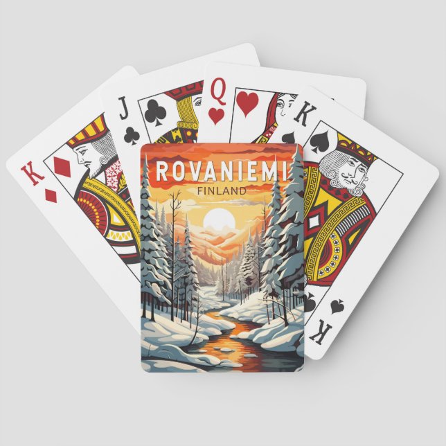 Rovaniemi Finland Travel Art Vintage Casinokort (Baksidan)
