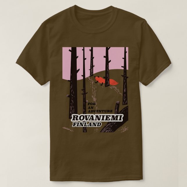 Rovaniemi Finland vintage resor poster T Shirt (Design framsida)