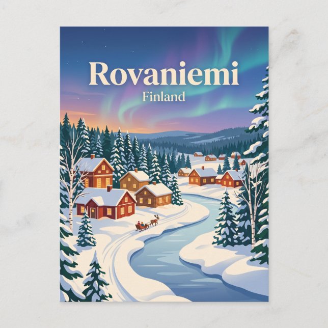 Rovaniemi, Finland, vinter Vykort (Framsida)