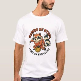 Rövarhandsstål Paws Court Tvättbjörn Basket T Shirt