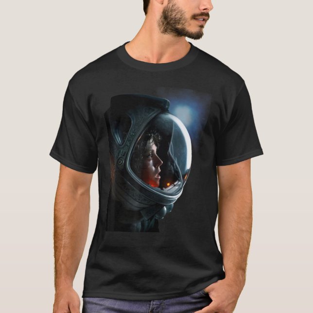 rovdjur mot främmande astronaut t shirt (Framsida)