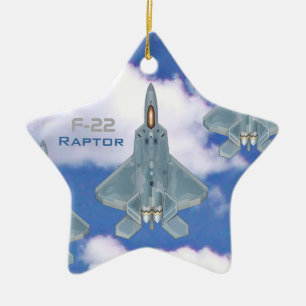 Rovfågel F-22 Julgransprydnad Keramik