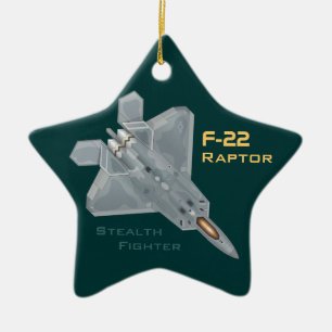 Rovfågel F-22 Julgransprydnad Keramik
