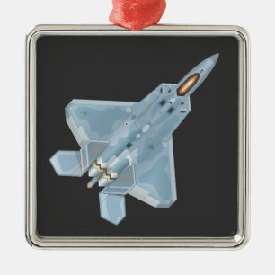 Rovfågel F-22 Julgransprydnad Metall