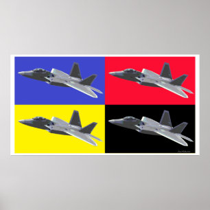 Rovfågel för CMYK F-22 Poster