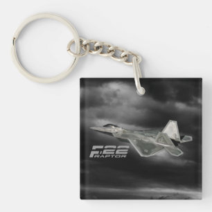 ROVFÅGELN F-22 kvadrerar (tvåsidiga) Keychain