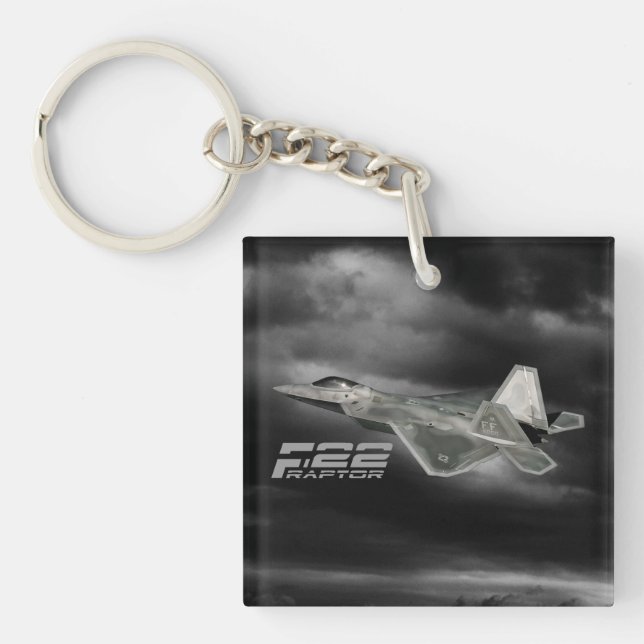 ROVFÅGELN F-22 kvadrerar (tvåsidiga) Keychain (Framsidan)
