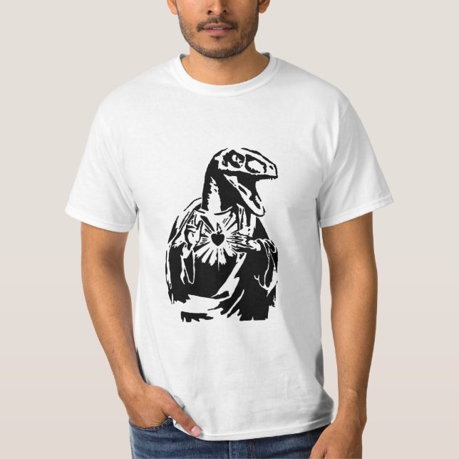 Rovfågeln Jesus stencilerar T-shirt (Framsida)