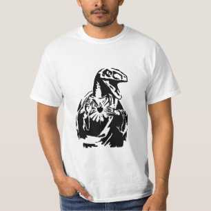 Rovfågeln Jesus stencilerar Tee