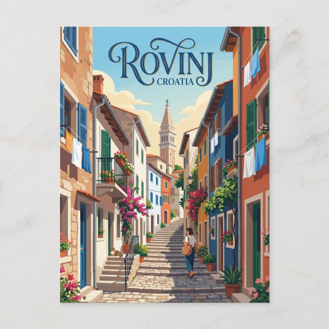 Rovinj Gamla Stan Gränd Kroatien Vykort (Framsida)