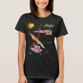 Rovinj Kroatien Segelbåt Hamn Solnedgång Resa T Shirt