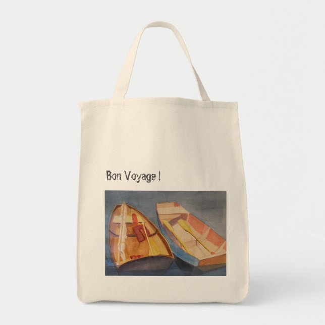 Row Boat Tote " Bon Voyage" Tygkasse (Framsidan)