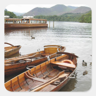 Row Boats: Derwentwater, Cumbria Fyrkantigt Klistermärke