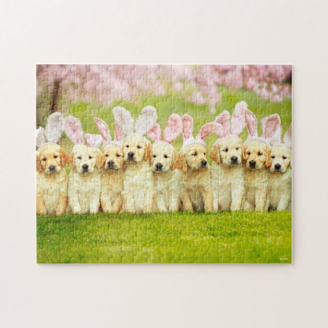 Row of Puppy Bunnies Pussel (Horisontell)