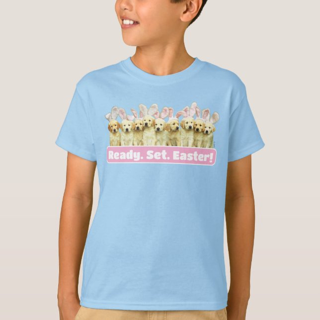Row of Puppy Bunnies T Shirt (Framsida)