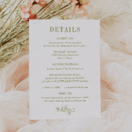 ROWAN Botanical Wedding Details Card Inbjudningar