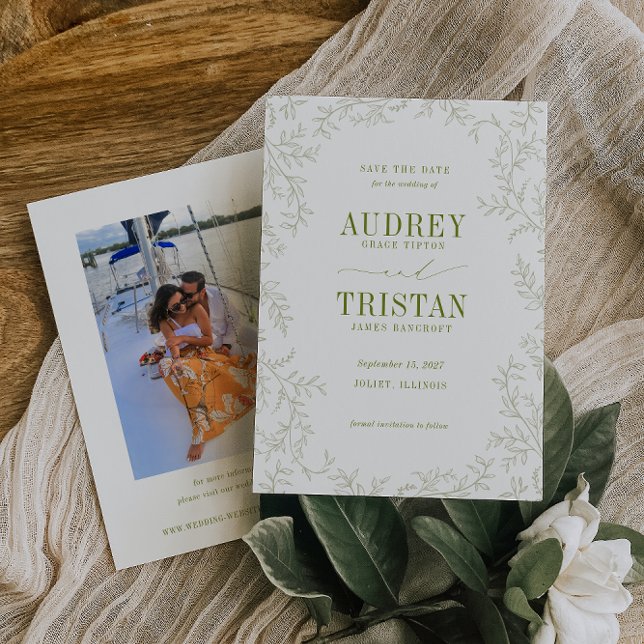 ROWAN Botanical Wedding Photo Spara Datumet (Skapare uppladdad)