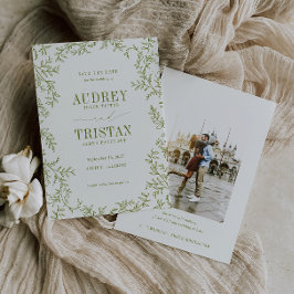 ROWAN Botanical Wedding Photo Spara Datumet