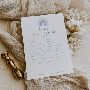 ROWAN Boy Baby Predictions Baby Shower Game Card Inbjudningar