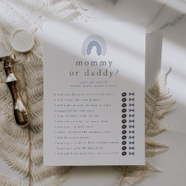 ROWAN Boy Gissa vem Mamma pappa Baby Shower Game Inbjudningar