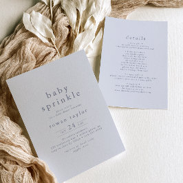 ROWAN Classic Boy Blue Boho Simple Baby Sprinkle Inbjudningar
