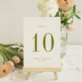 ROWAN Green Wedding Table Number Card Inbjudningar