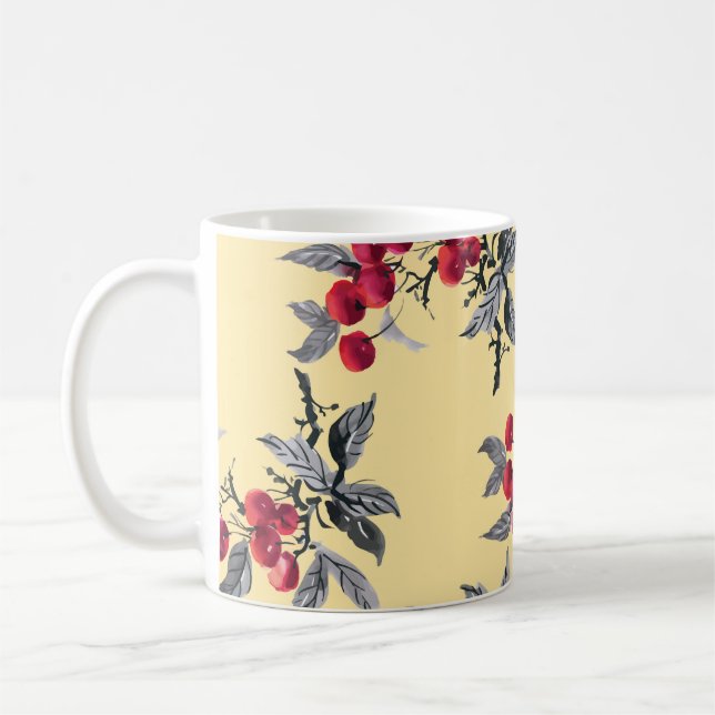 Rowan Plant: Watercolor Gult Seamless Kaffemugg (Vänster)