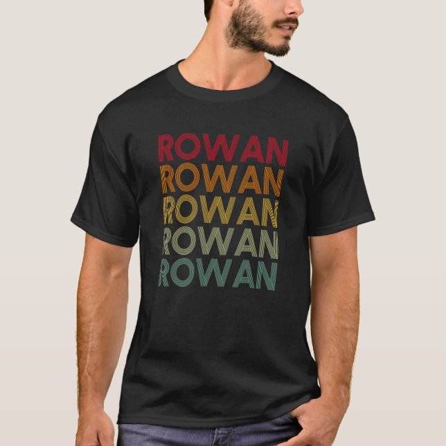 Rowan Retro Namn Humor Nickname T Shirt (Framsida)
