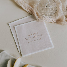 ROWAN Rosa och Guld Rustic Simple Baby Shower Pappersservett