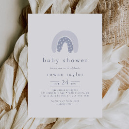 ROWAN Summer Boy Blue Boho Rainbow Shower Inbjudningar