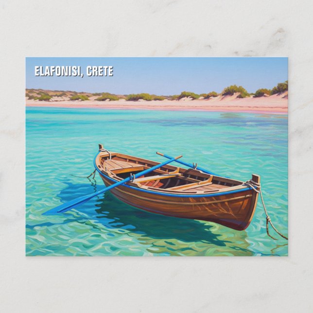 Rowboat Elafonisi Elafonissi Crete Greece Travel Vykort (Framsida)
