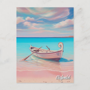 Rowboat Elafonisi Elafonissi Crete Greece Travel Vykort