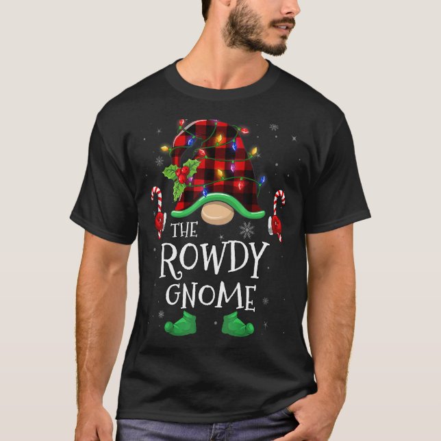 Rowdy Gnome Buffalo Plaid Matching Family Christma T Shirt (Framsida)
