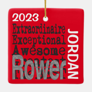 Rower Extraordinaire-ANPASSNINGSBAR Julgransprydnad Keramik
