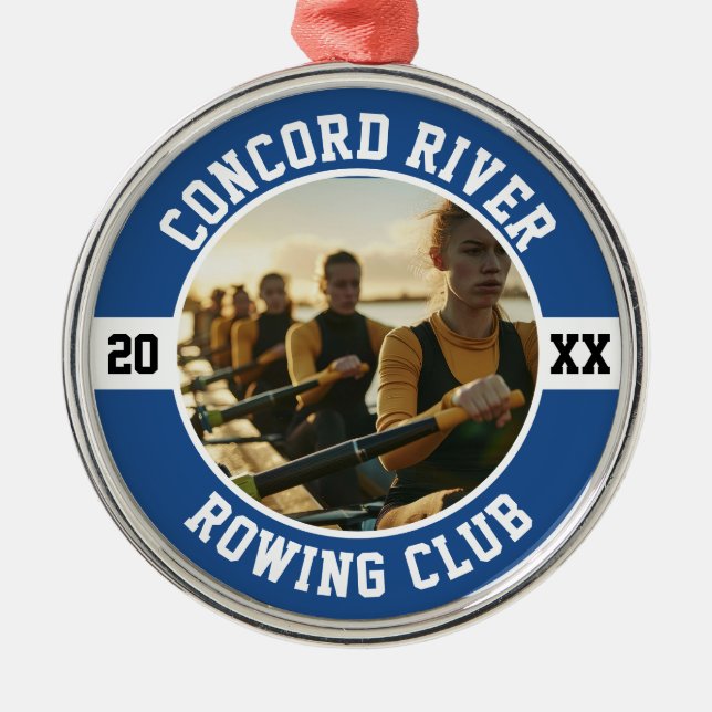 Rowing Crew Rower Team Club Boat Sports Julgransprydnad Metall (Framsidan)