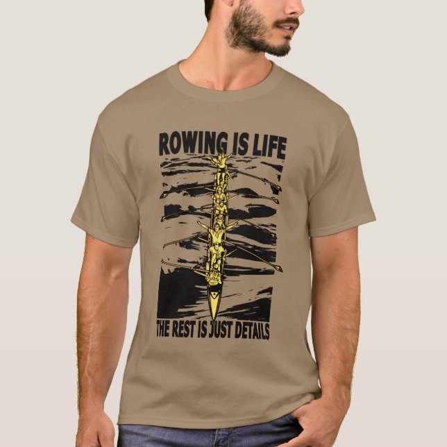 Rowing life for rowers kayak canoe water sports re t shirt (Framsida)