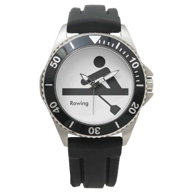 ROWING | Linjär svart symbol Armbandsur (Framsida)