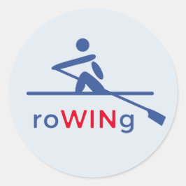 RoWINg motivera blått Runt Klistermärke