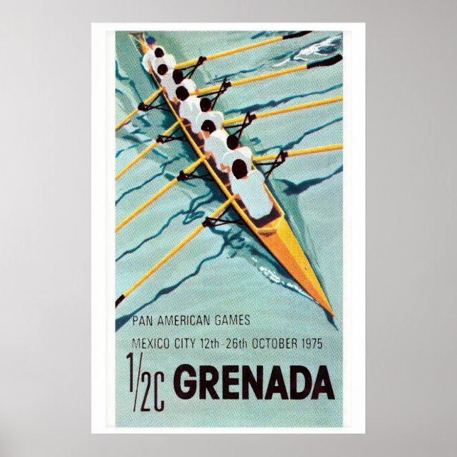 Rowing Team Matchbox Art Print, Lithuanian Vintage Poster (Framsidan)