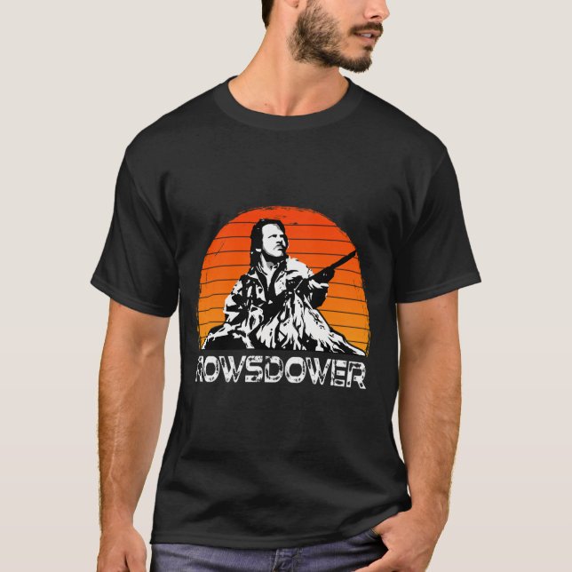 Rowsdower Distress Mountain Sunset T Shirt (Framsida)