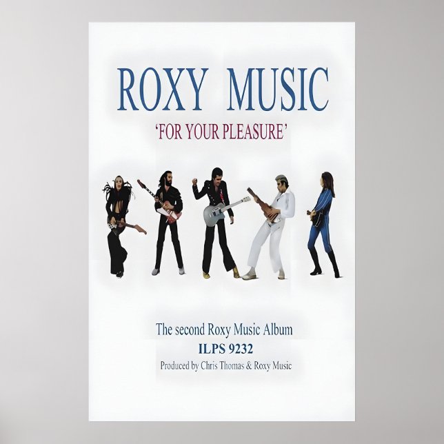 Roxy Music For your Pleasure US Promo Poster Print (Framsidan)