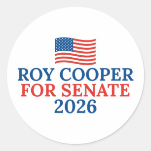 Roy Cooper för senaten 2026 val Runt Klistermärke