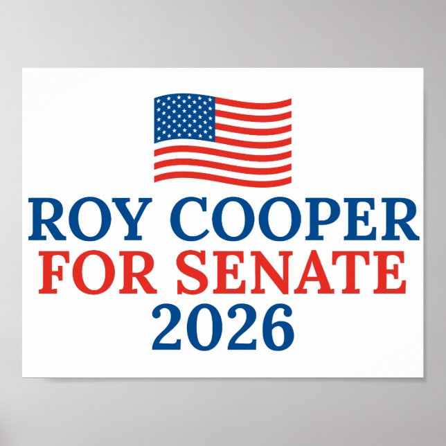 Roy Cooper till Senaten 2026 val Poster (Framsidan)