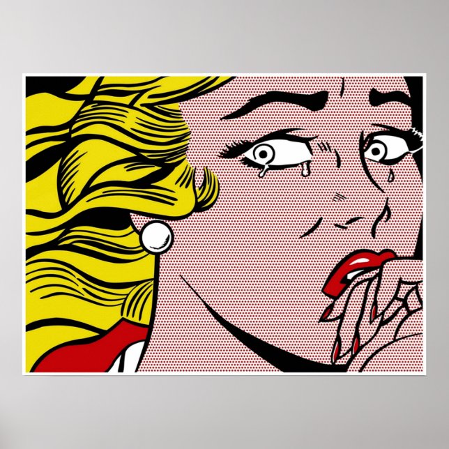 Roy LIchtenstein - Gråtande flicka Poster (Framsidan)