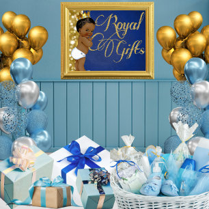 Royal African Prince Baby Shower Gift Bord-tecken Poster