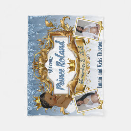 Royal African Prince Blue & Guld Elegant Photo Fleecefilt