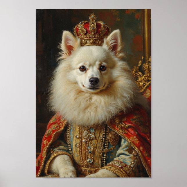 Royal American Eskimo Dog Portrait Poster (Framsidan)