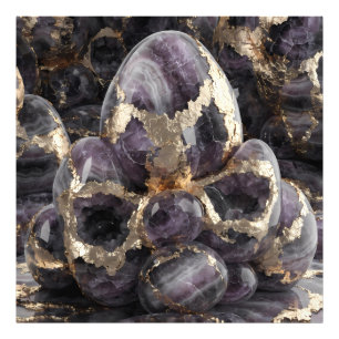 Royal Amethyst & Liquid Gold Geode: Lyxig Abstrakt Fototryck