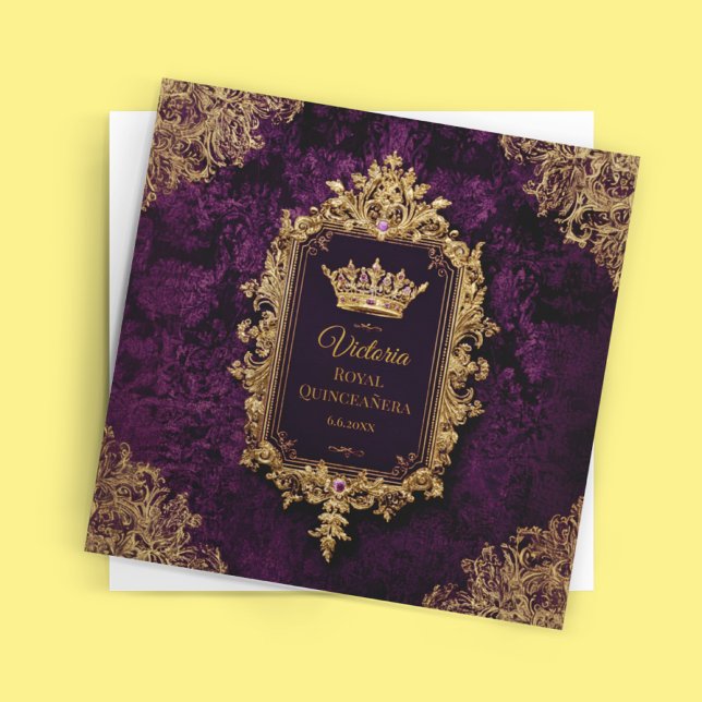 Royal Amethyst Quinceañera, anpassningsbar Inbjudningar (Skapare uppladdad)